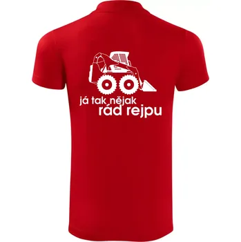 Pánská košile Já tak nějak rád rejpu - smykový nakladač - Polokošile Victory sportovní (dresovina) - M ( Červená )