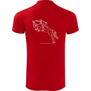 Pánská košile Jízda na koni jedním tahem - Polokošile Victory sportovní (dresovina) - XL ( Červená )