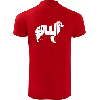 Pánská košile Border kolie písmo v těle - Polokošile Victory sportovní (dresovina) - XL ( Červená )