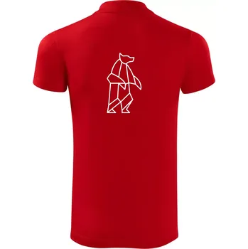 Pánská košile Geometrie lední medvěd stojící - Polokošile Victory sportovní (dresovina) - S ( Červená )