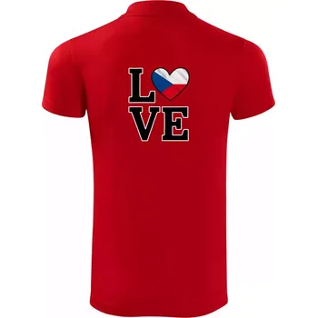 Pánská košile Love Česká vlajka - Polokošile Victory sportovní (dresovina) - L ( Červená )