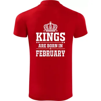 Pánská košile Kings are born in February - Polokošile Victory sportovní (dresovina) - 3XL ( Červená )