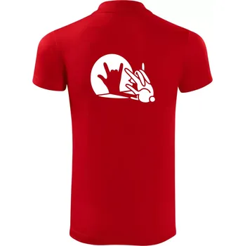 Pánská košile Zajíc stín rock - Polokošile Victory sportovní (dresovina) - 2XL ( Červená )