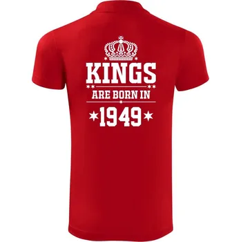 Pánská košile Kings are born in 1949 - Polokošile Victory sportovní (dresovina) - L ( Červená )