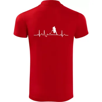 Pánská košile EKG floorball - Polokošile Victory sportovní (dresovina) - M ( Červená )