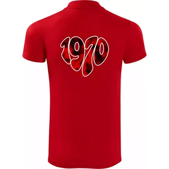 Pánská košile 1970 v srdci - Polokošile Victory sportovní (dresovina) - L ( Červená )
