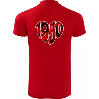 Pánská košile 1950 v srdci - Polokošile Victory sportovní (dresovina) - 3XL ( Červená )
