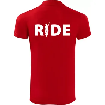 Pánská košile Ride - nápis s cyklistou - Polokošile Victory sportovní (dresovina) - M ( Červená )
