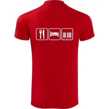 Pánská košile Eat sleep piano v řadě - Polokošile Victory sportovní (dresovina) - S ( Červená )