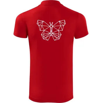 Pánská košile Geometrie - motýl - Polokošile Victory sportovní (dresovina) - XL ( Červená )