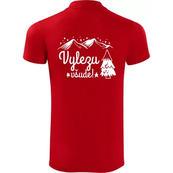Pánská košile Vylezu všude - hory - Polokošile Victory sportovní (dresovina) - S ( Červená )