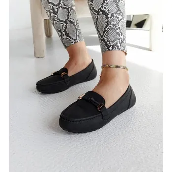 Dámské mokasíny Dámské mokasíny Solea – černé- eko kůže- mandlový nos, 39 i240_207475_2:39