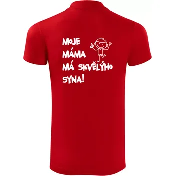 Pánská košile Moje máma má skvělýho syna - Polokošile Victory sportovní (dresovina) - M ( Červená )