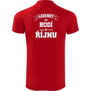 Pánská košile Legendy se rodí v říjnu - Polokošile Victory sportovní (dresovina) - 3XL ( Červená )