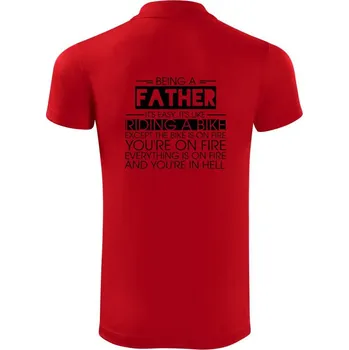 Pánská košile Being a father - bike - Polokošile Victory sportovní (dresovina) - M ( Červená )