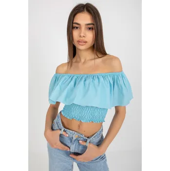 Dámská halenka Halenka bez rukávů s volánem- boho styl- přírodní odstín, 38 i240_216388_2:38