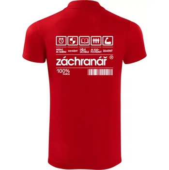 Pánská košile Čárový kód záchranář - Polokošile Victory sportovní (dresovina) - 3XL ( Červená )