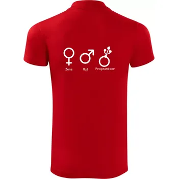 Pánská košile Muž žena programátor - Polokošile Victory sportovní (dresovina) - L ( Červená )