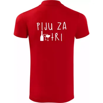 Pánská košile Jím za dva / Piju za tři - Polokošile Victory sportovní (dresovina) - 3XL ( Červená )