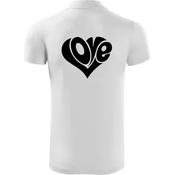 Pánská košile Love nápis jednoduchý - Polokošile Victory sportovní (dresovina) - M ( Bílá )