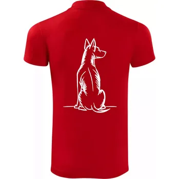 Pánská košile Pes kreslený zezadu - Polokošile Victory sportovní (dresovina) - XL ( Červená )