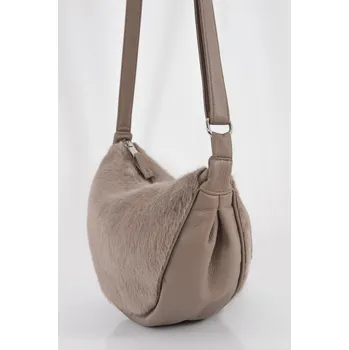 Kabelka MINI CROSSBODY KABELKA ŠEDOHNĚDÁ Rino Pelle