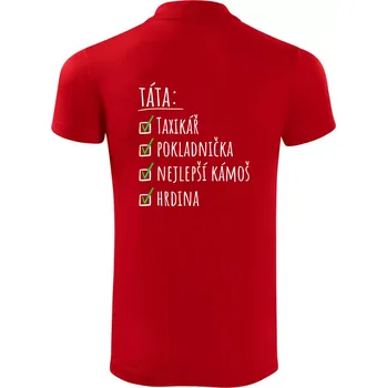 Pánská košile Táta - check list - Polokošile Victory sportovní (dresovina) - M ( Červená )