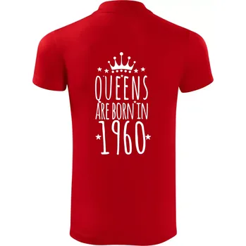 Pánská košile Queens are born in 1960 - Polokošile Victory sportovní (dresovina) - L ( Červená )