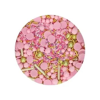 Jedlá dekorace na dort Cukrová dekorace (Fun Cakes) - Glamour Pink (kuličky, tyčinky, konfety)/ 180 g