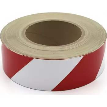 Výstražná páska Bílo-červená pravá reflexní výstražná páska - délka 45 m, šířka 5 cm
