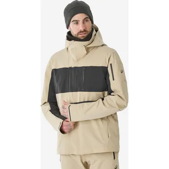 WEDZE Pánská lyžařská a snowboardová bunda velmi prodyšná nepromokavá JKT 900 L BÉŽOVÁ|ČERNÁ