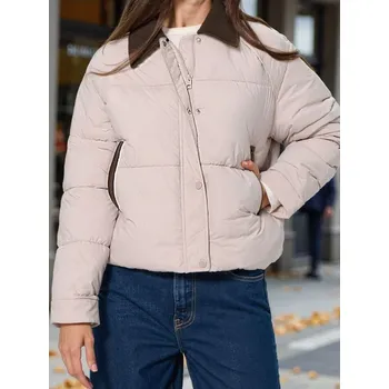 Dámský kabát Sinsay - Krátká puffer bunda s kapsami - béžová - 569FH-02X - 569FH-02X-XS