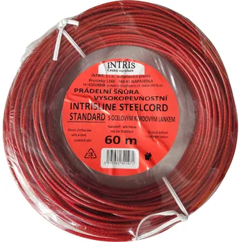 Šňůra na prádlo INTRIS STANDART Šňůra prádlo ocelové lanko 60m nos. 80kg 3mm