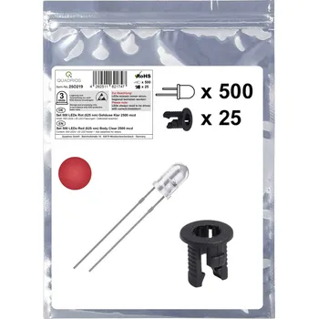 Dioda Quadrios 25O219 sada LED červená kulatý 3 mm 2500 mcd 20 mA 2.0 V