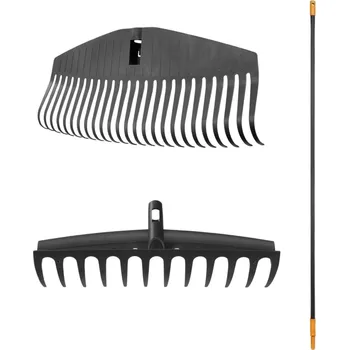 Zahrada Fiskars SET Hrábě univerzální + hrábě na listí střední + násada Fiskars Solid