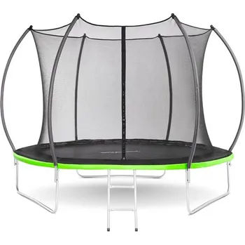 Trampolína Spokey BOUNCE Trampolína 305 cm s ochrannou sítí a schůdky, černo-zelená