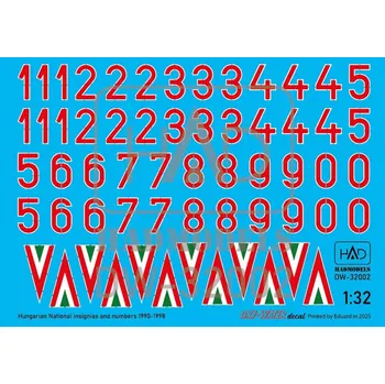 Plastikový model HAD models 1/32 Decal Hungarian Nat.Insignias&Numbers 1990-98