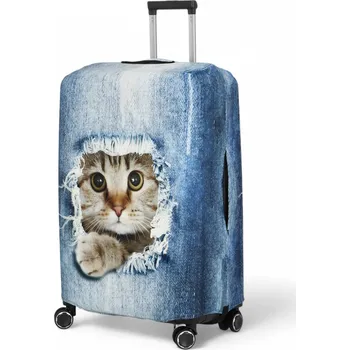 Příslušenství k zavazadlu Obal na kufr džínově modrý - Ormi Kočka M modrá