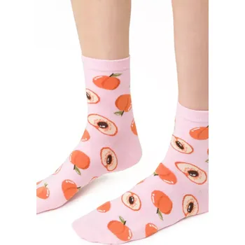 Pánské ponožky Dámské vzorované ponožky 099 růžová 35-37