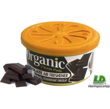 Vůně do auta LD-AROMATIC ORGANIC přírodní vůně v plechovce ČOKOLÁDA
