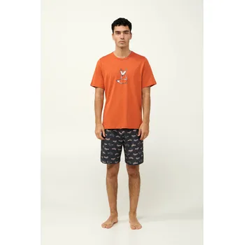 Pánské pyžamo Pánské bavlněné pyžamo s krátkými rukávy Vamp 23622 Velikost: XXL