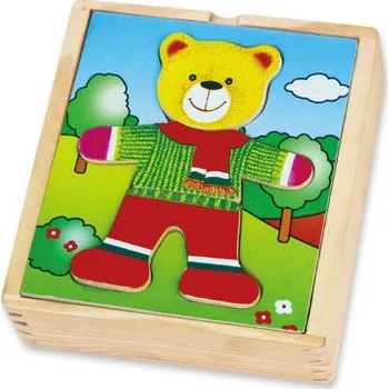 Puzzle Dřevěné oblékací puzzle Viga Medvídek chlapec
