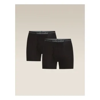 Pánské termo spodní prádlo Icebreaker Mens Anatomica Boxers wFly 2PK, Black