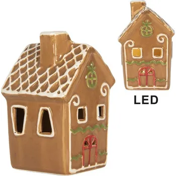 Vánoční dekorace Perníková LED chaloupka Gingerbread Cott - 8*8*12 cm