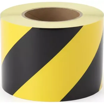 Výstražná páska Černo-žlutá pravá reflexní výstražná páska - délka 45 m, šířka 10 cm