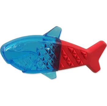 Hračka pro psa Hračka Dog Fantasy žralok chladící červeno-modrá 18x9x4cm