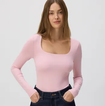 Reserved - Body s&nbsp;hranatým výstřihem - růžová - ZH839-30X - ZH839-30X-M