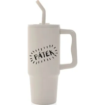 PÁTEK - béžový cestovní termohrnek 900 ml