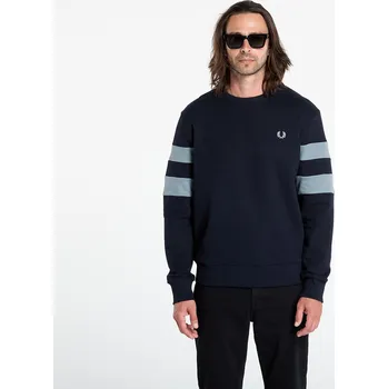Pánská mikina Mikina FRED PERRY Peached Tipped Sleeve Sweatshirt Navy M