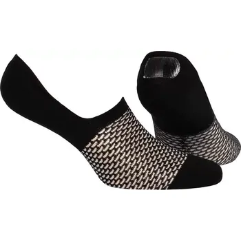 Pánské ponožky Vzorované dámské ponožky "mokasínky" s polyamidem BRIGHT + SILIKON černá 33-35